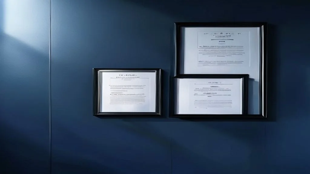 Framed technical certifications